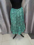 Jupe longue turquoise motif arabesque années 90 taille M