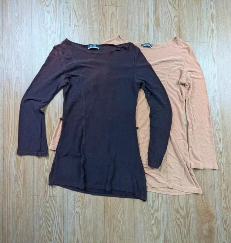 Lot 2 tuniques longues Miel Paris camel bordeaux T.unique