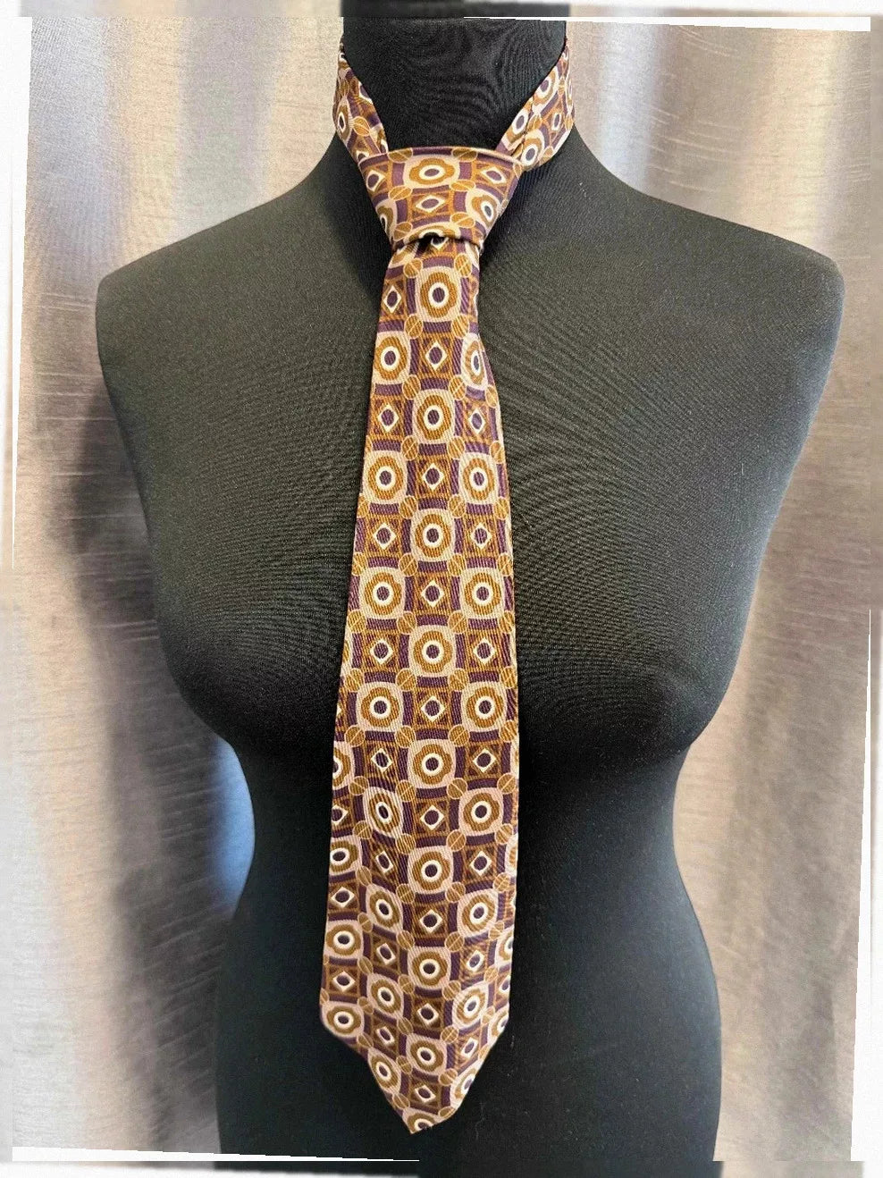 Cravate Nina Ricci soie motifs géométriques vintage années 90