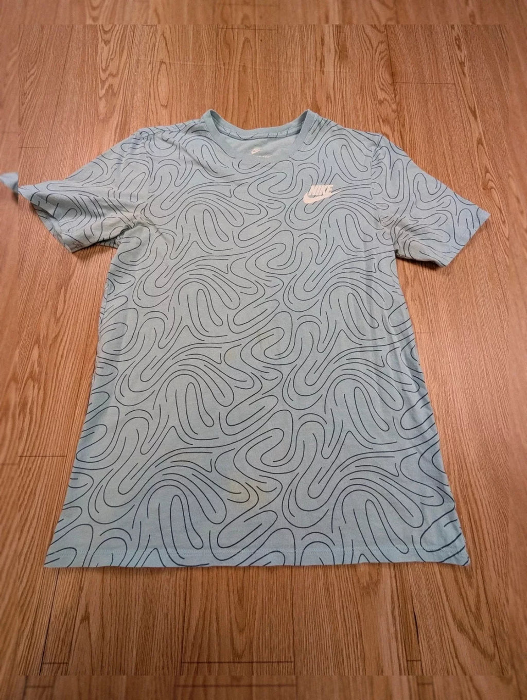 T-shirt Nike motif abstrait bleu ciel noir M