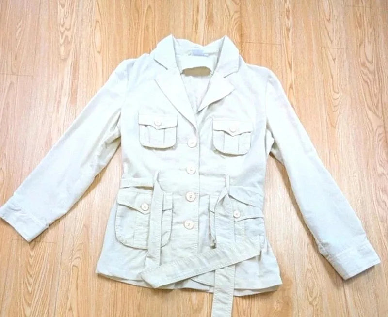 Veste saharienne Together beige 4 poches ceinturée M