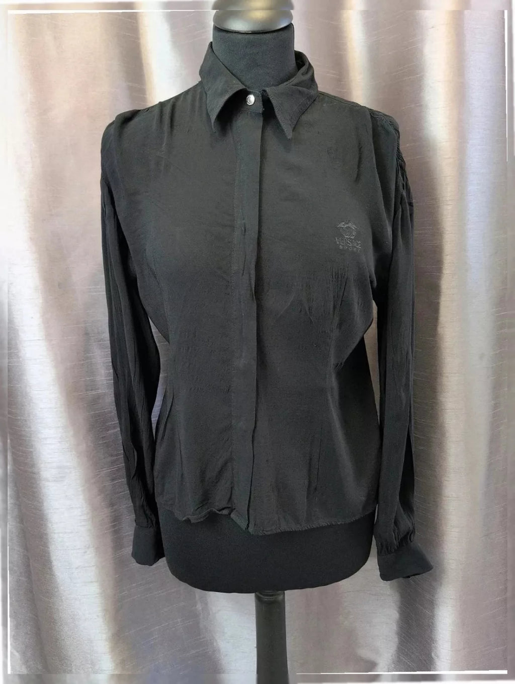Chemise Versace Sport vintage 00s noire brodée M/42