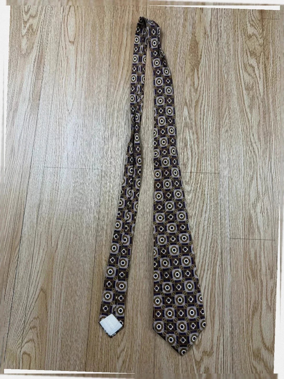 Cravate Nina Ricci soie motifs géométriques vintage années 90