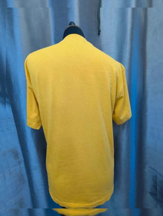 T-shirt Cacharel vintage jaune coton col rond unisexe M