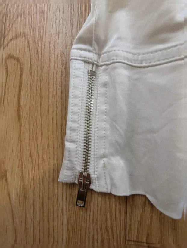 Robe Moschino Jeans blanche zips vintage Y2K fin 90s T36