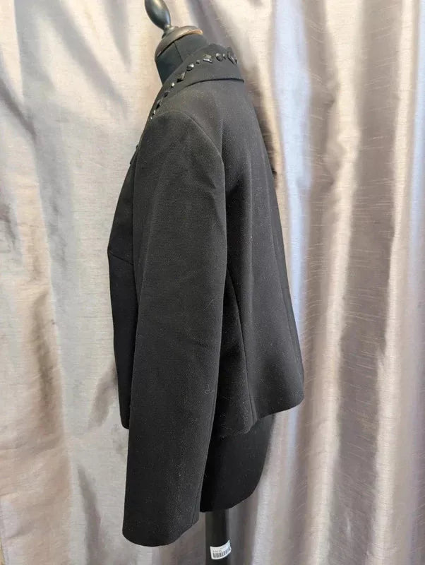 Veste 1.2.3 Paris noire col strass cabochons années 2000 44