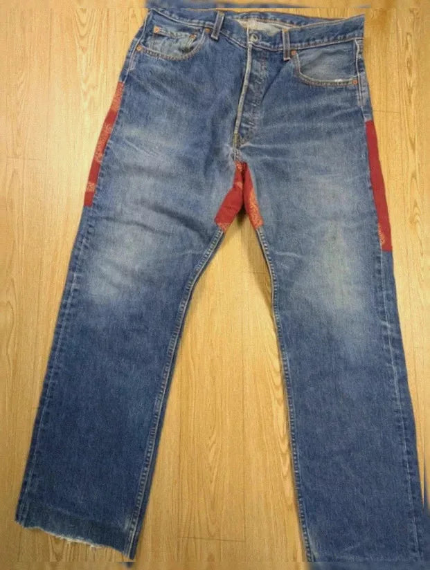 Jean Levi's 517 bootcut reworké patchwork vintage 90s W36