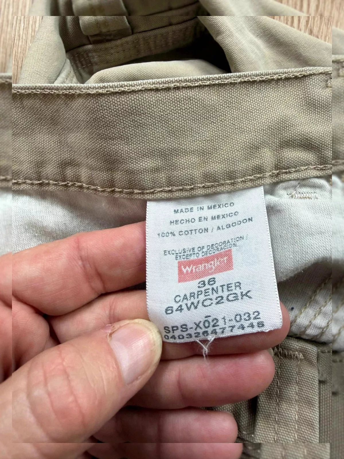 Short Wrangler carpenter beige coton vintage XXL