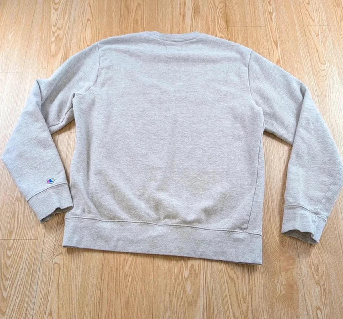 Sweat Champion Elite gris brodé bleu vintage M