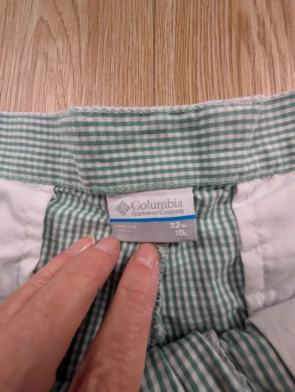 Short Columbia PFG vichy vert seersucker coton 42