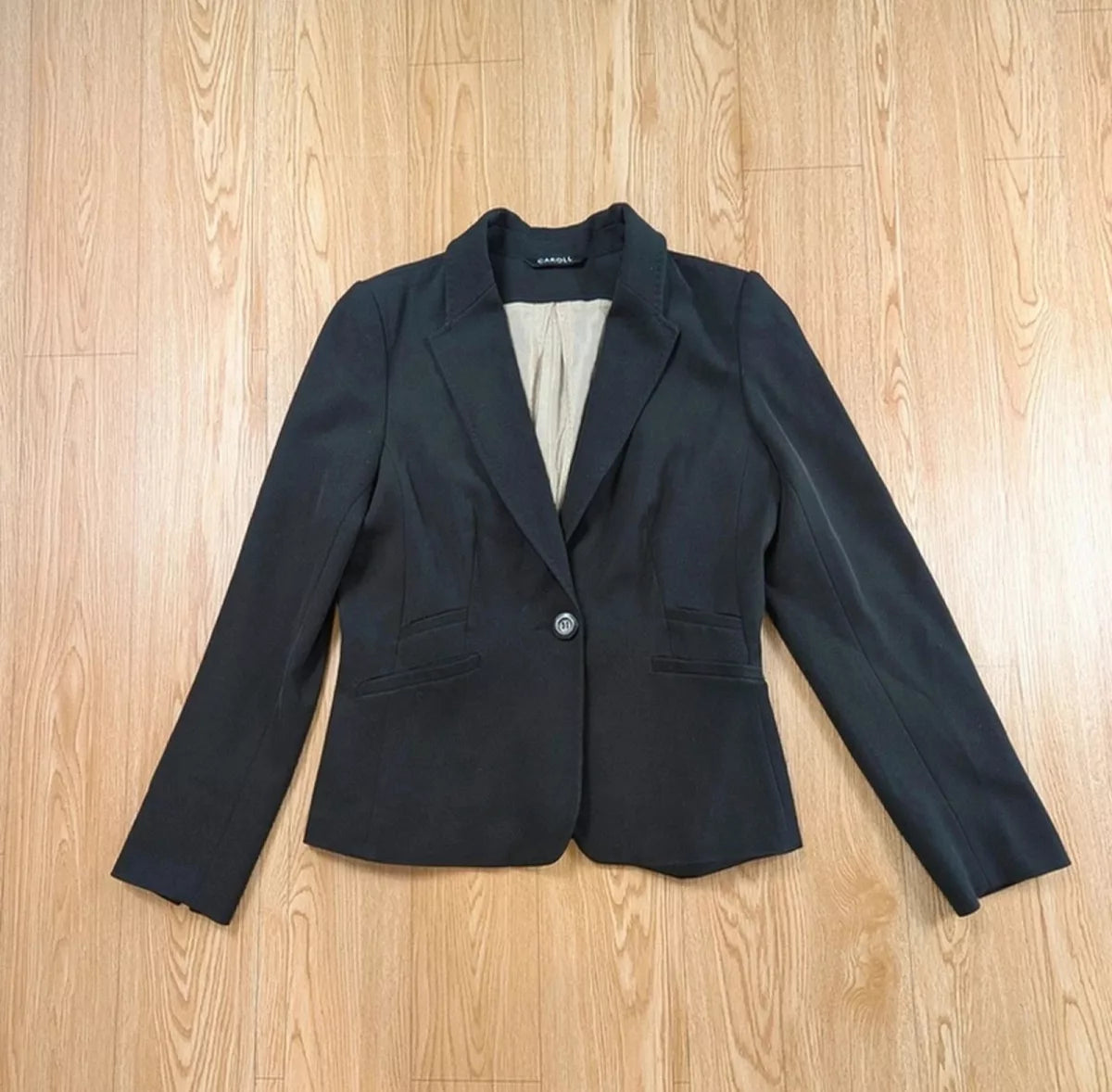 Blazer Caroll noir laine cintrée slim fit T38