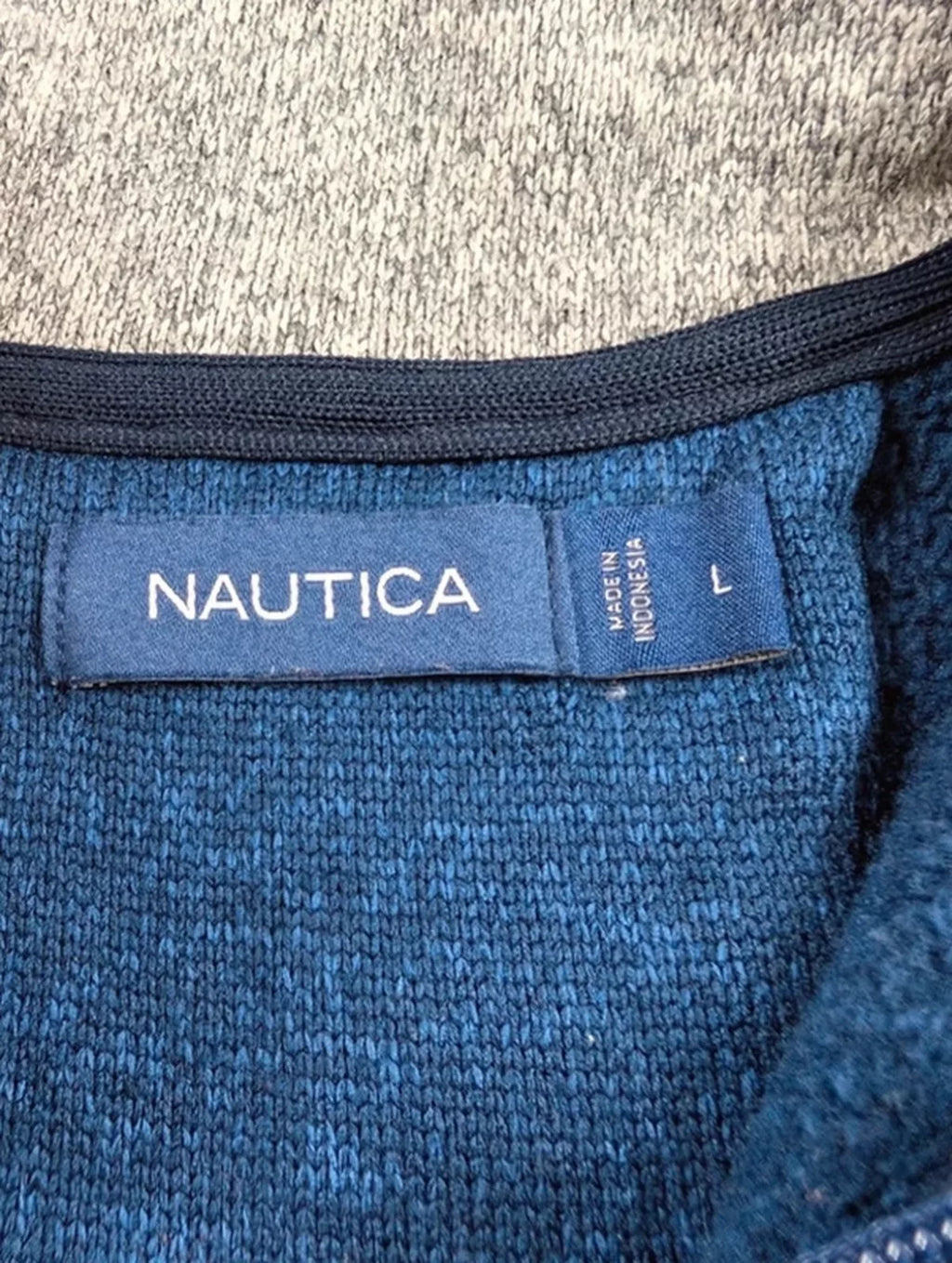 Polaire Nautica col zippé bleu marine preppy L
