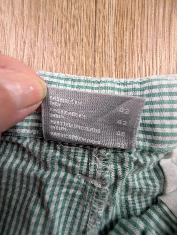 Short Columbia PFG vichy vert seersucker coton 42