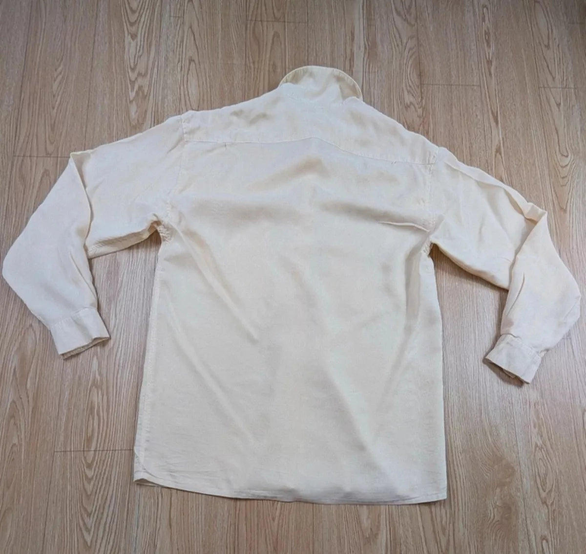 Chemise La Soie vintage 70s crème double poche M