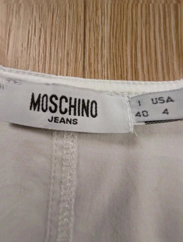 Robe Moschino Jeans blanche zips vintage Y2K fin 90s T36