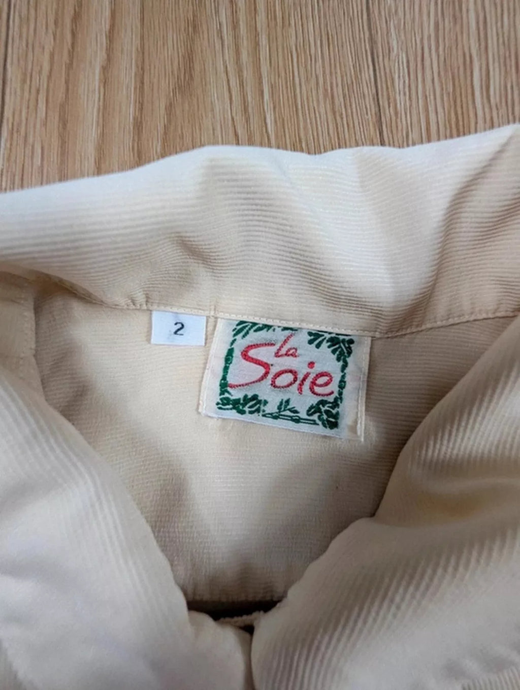 Chemise La Soie vintage 70s crème double poche M