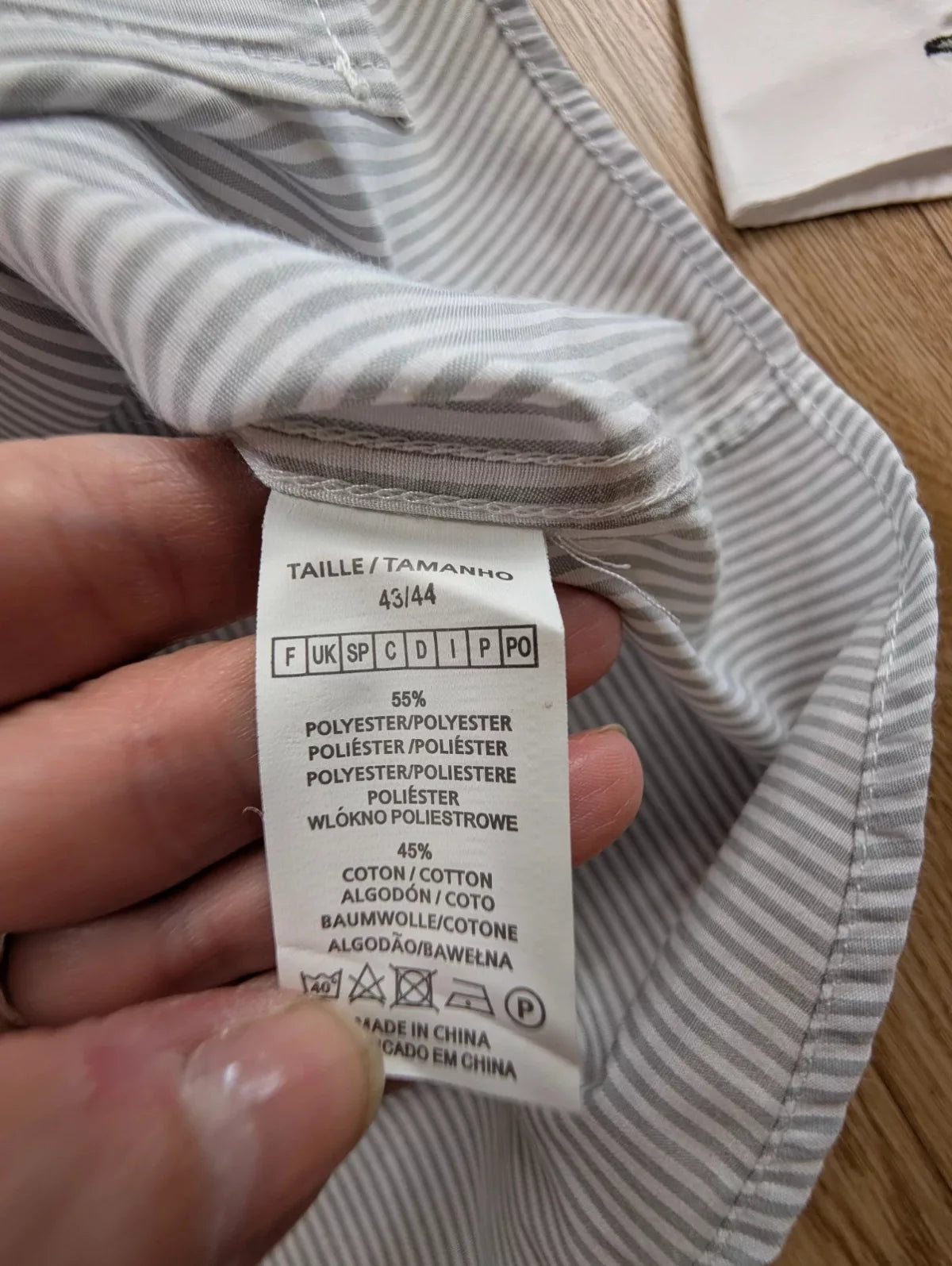 Chemise Adriano Jacometti rayée grise col blanc cintré 43/44