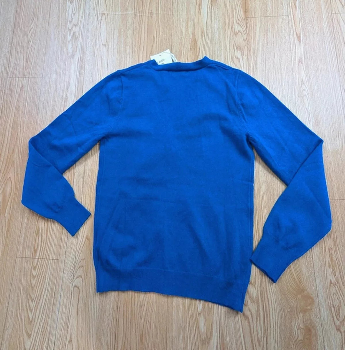 Cardigan William de Faye bleu roi cachemire soie neuf S