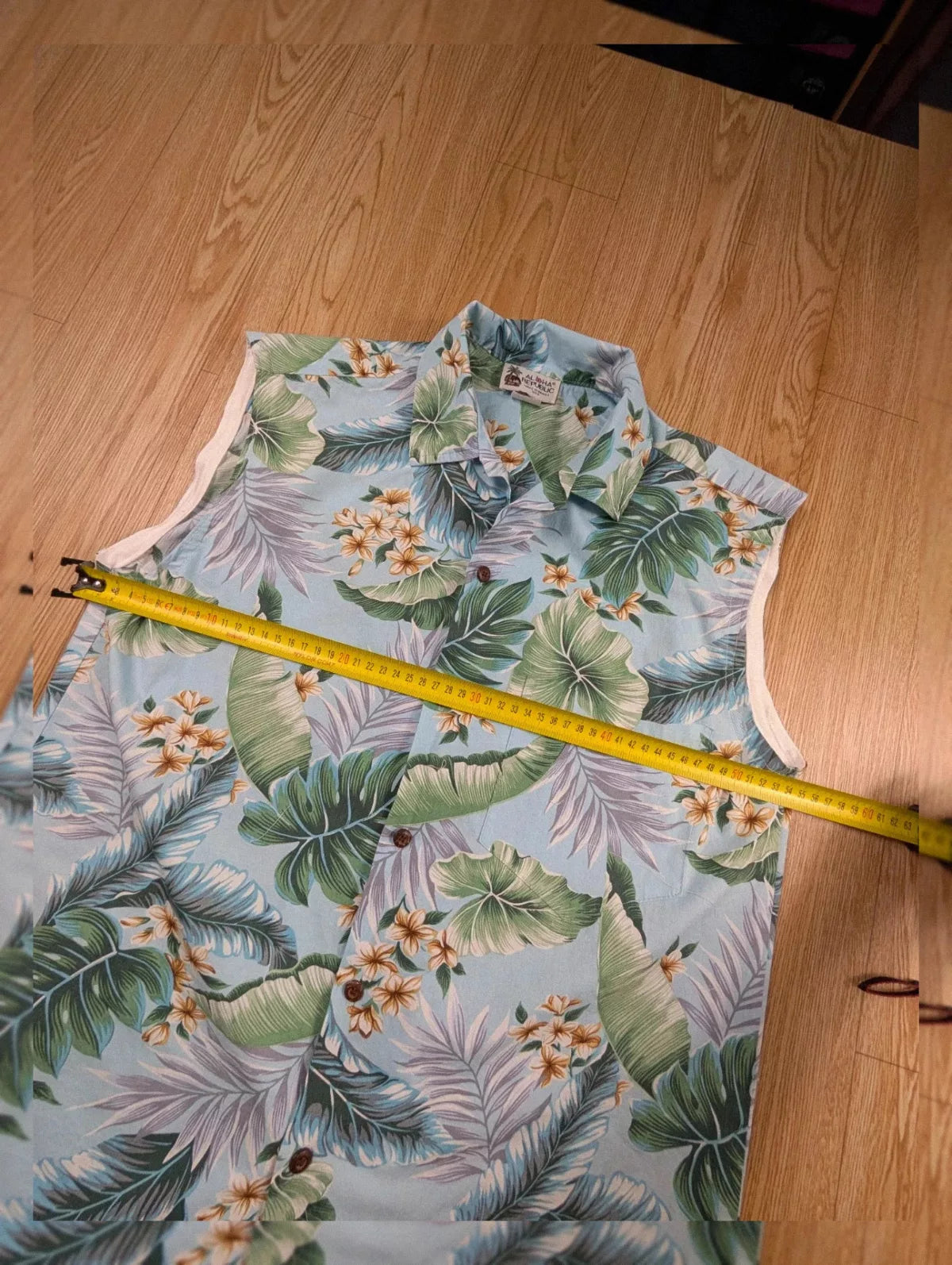 Chemise Aloha Republic vintage sans manches motif tropical M