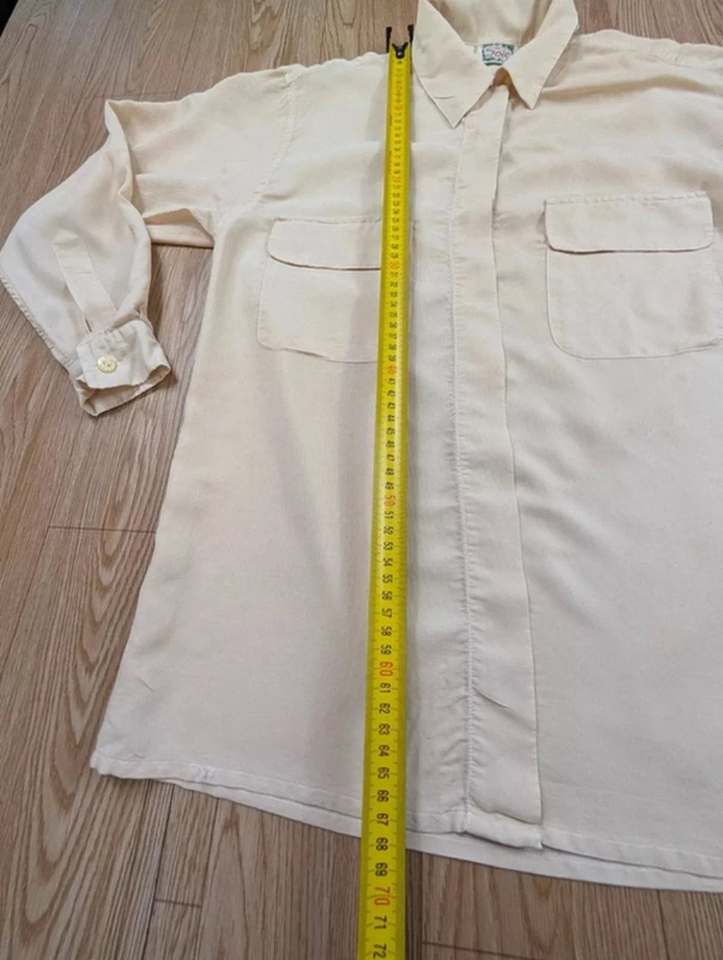 Chemise La Soie vintage 70s crème double poche M