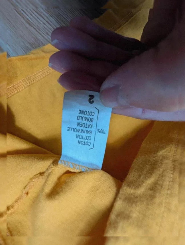 T-shirt Cacharel vintage jaune coton col rond unisexe M