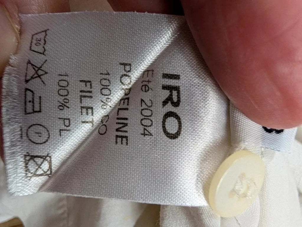 Chemise IRO popeline blanche dos résille technique T38