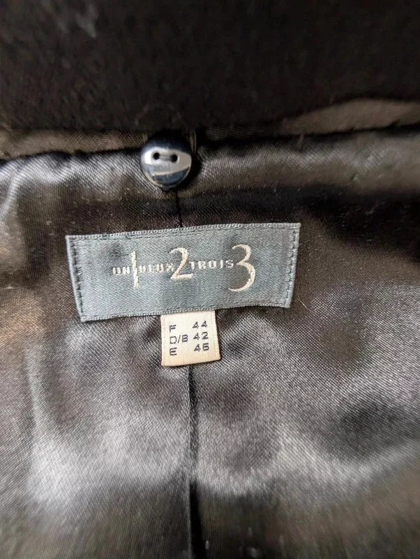 Veste 1.2.3 Paris noire col strass cabochons années 2000 44
