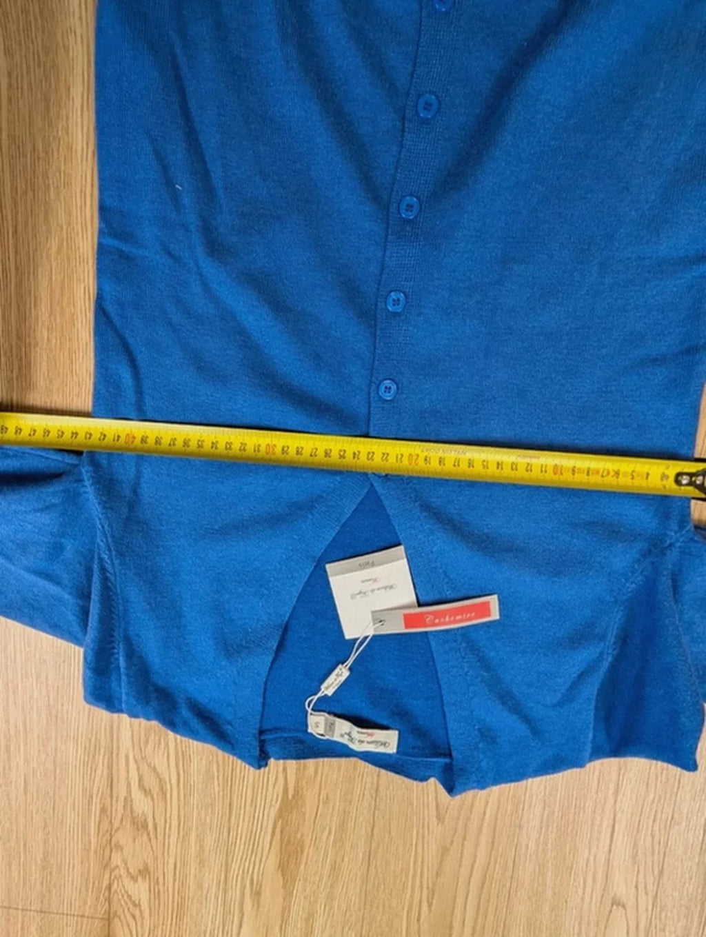 Cardigan William de Faye bleu roi cachemire soie neuf S