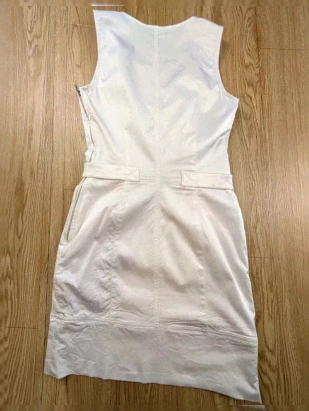 Robe Moschino Jeans blanche zips vintage Y2K fin 90s T36