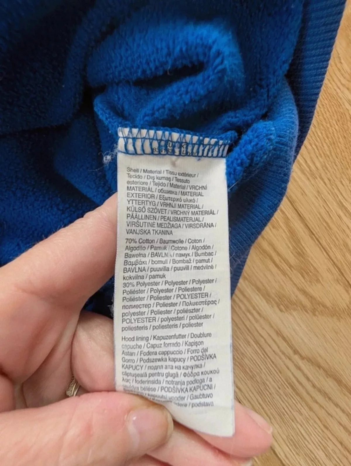 Veste zippée Puma bicolore bleu gris capuche intérieur L