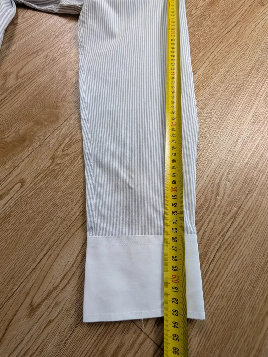 Chemise Adriano Jacometti rayée grise col blanc cintré 43/44