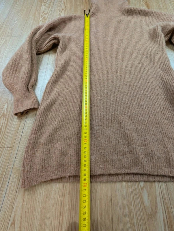 Pull col roulé Baby Alpaga beige camel oversize L