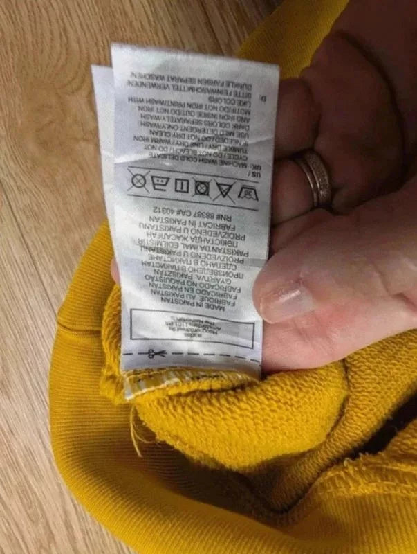 Sweat capuche Adidas jaune moutarde bandes blanches S