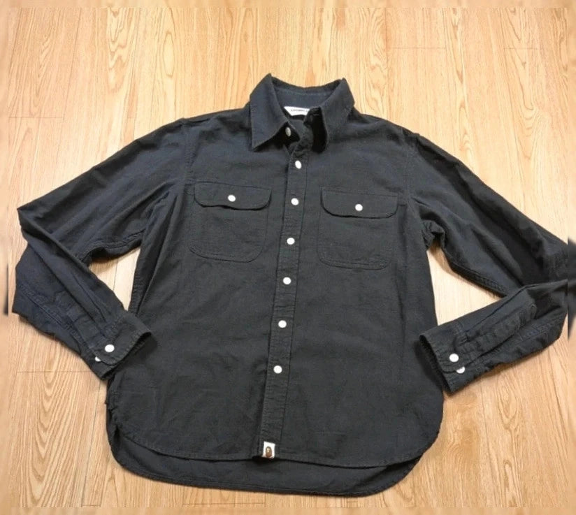 Chemise A Bathing Ape BAPE noir workwear vintage taille M