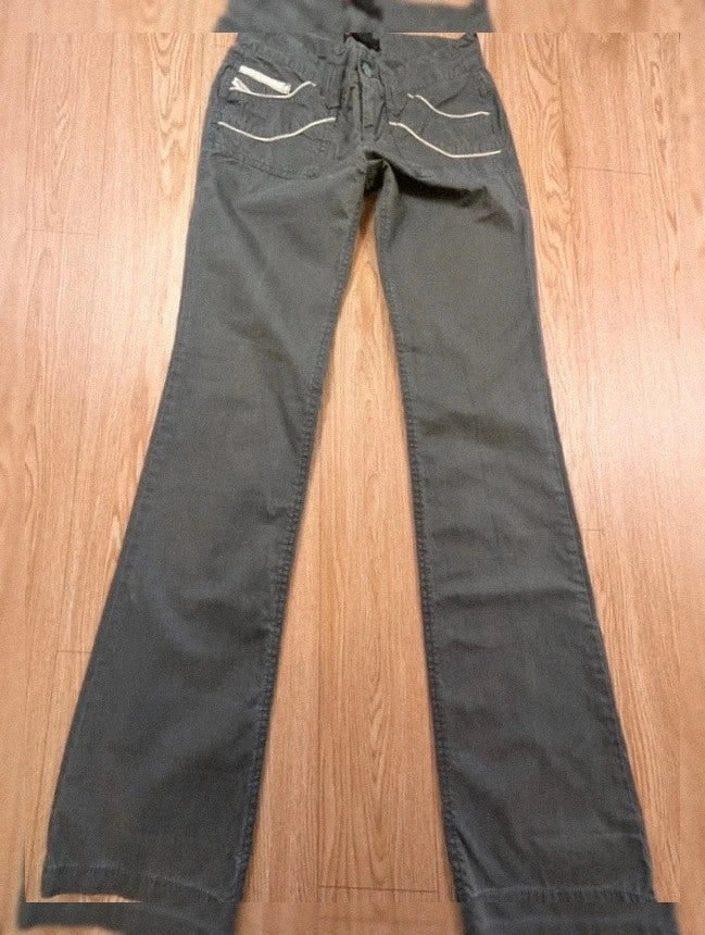 Pantalon Diesel bootcut gris taille basse Y2K T34