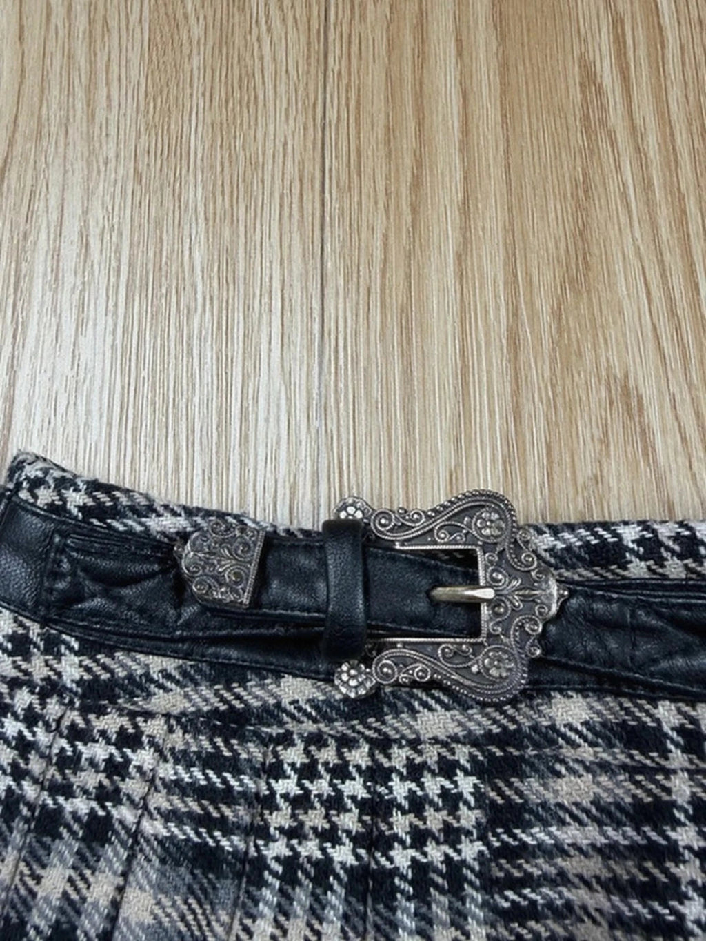 Jupe The Kooples Prince de Galles noir et gris T36