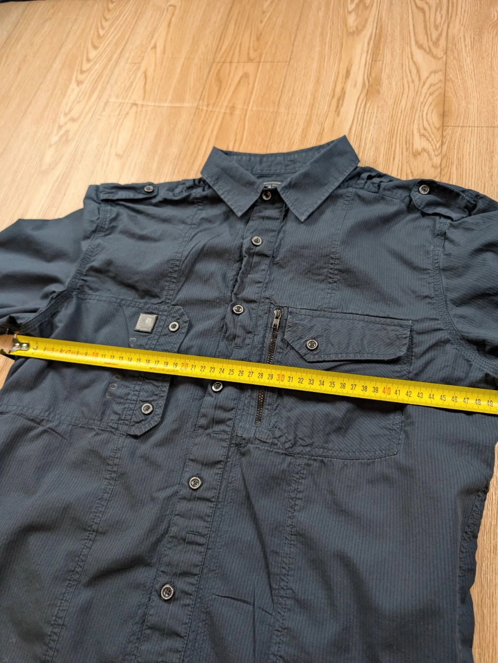 Chemise Dissident workwear bleu marine poches zippées L