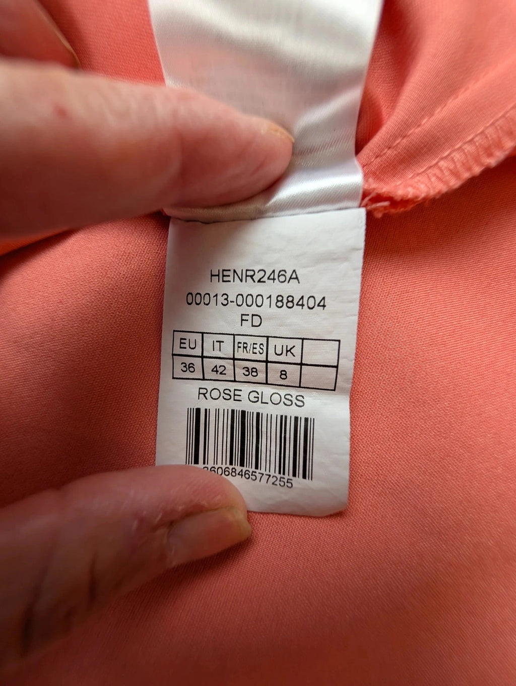 Robe Naf Naf patineuse dos V rose corail taille 38