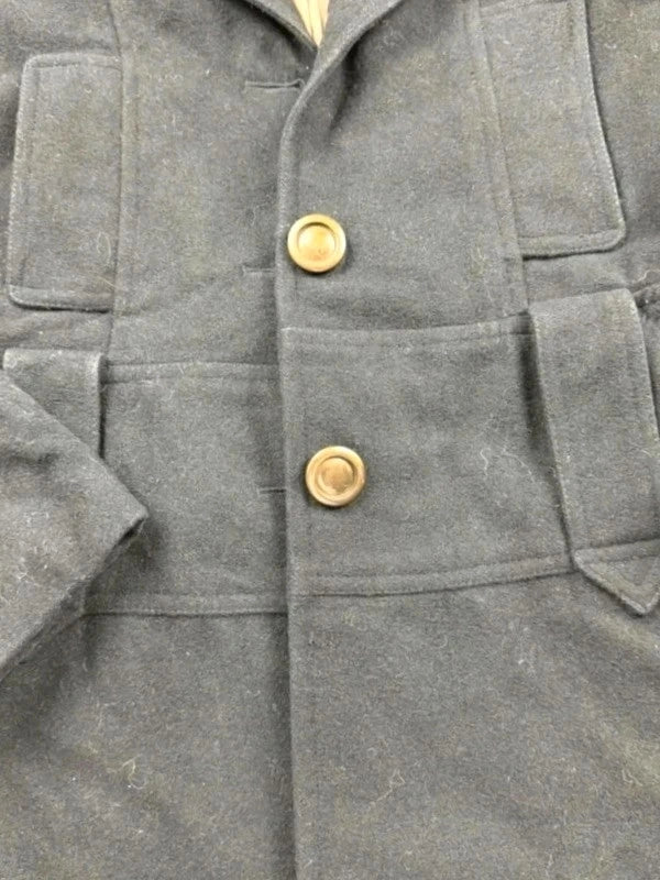 Manteau Guess Jeans laine gris trapèze ceinture S