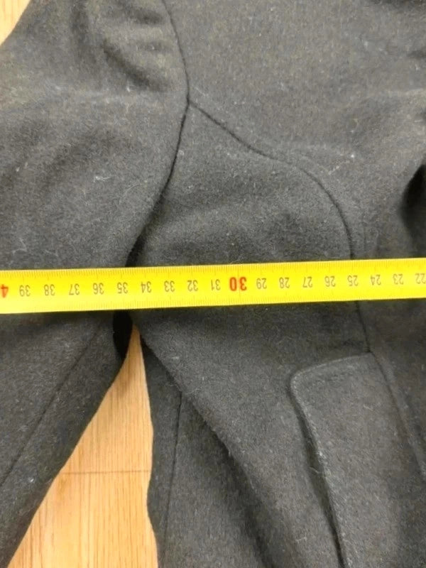 Manteau Guess Jeans laine gris trapèze ceinture S