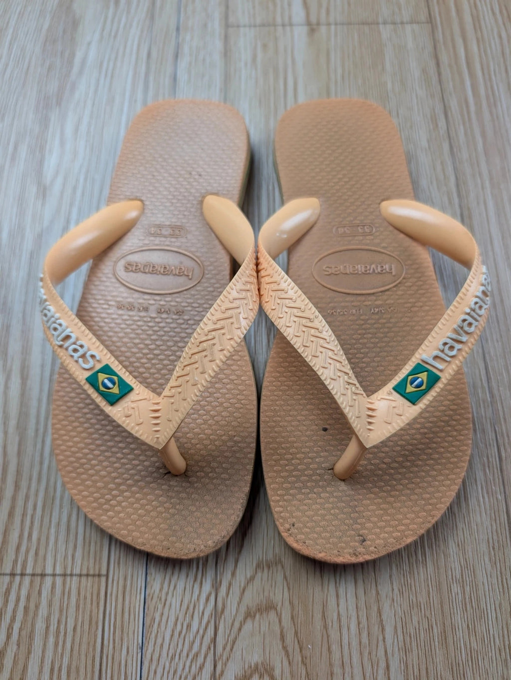 Tongs Havaianas Brasil beige nude drapeau brésilien 35-36