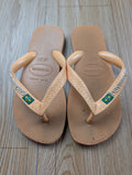 Tongs Havaianas Brasil beige nude drapeau brésilien 35-36
