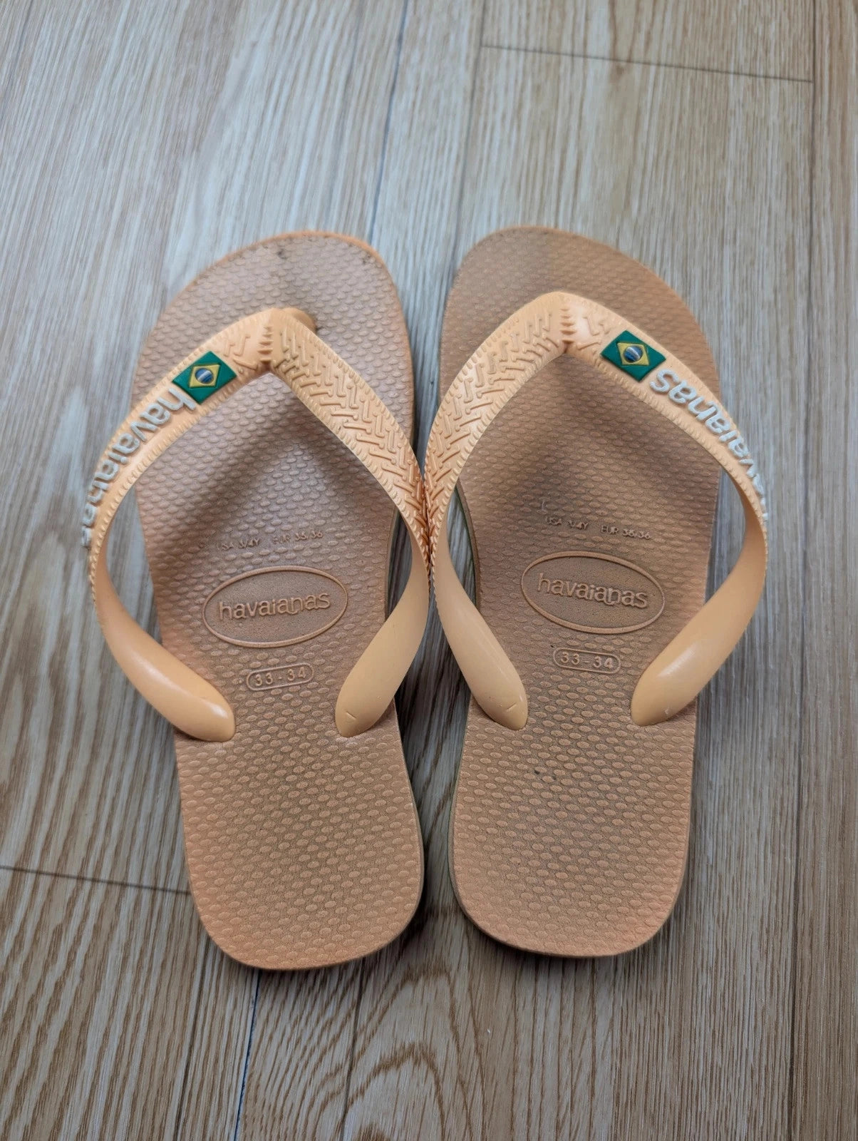 Tongs Havaianas Brasil beige nude drapeau brésilien 35-36