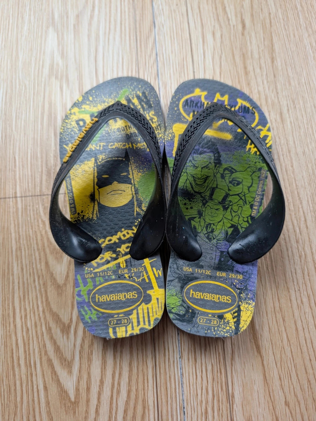 Tongs Havaianas Batman DC Comics noir et jaune enfant 29/30