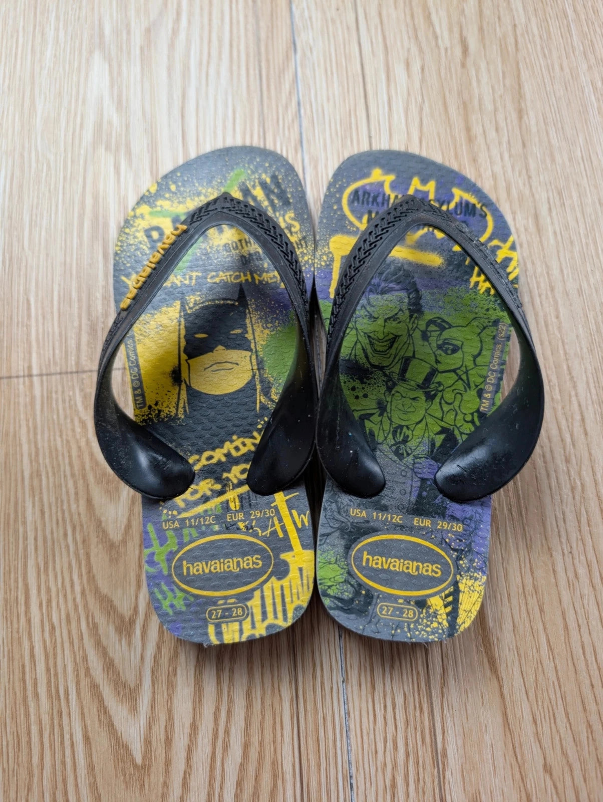 Tongs Havaianas Batman DC Comics noir et jaune enfant 29/30