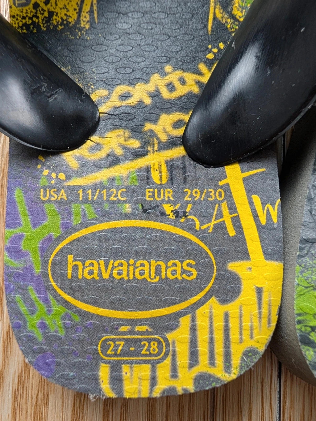 Tongs Havaianas Batman DC Comics noir et jaune enfant 29/30