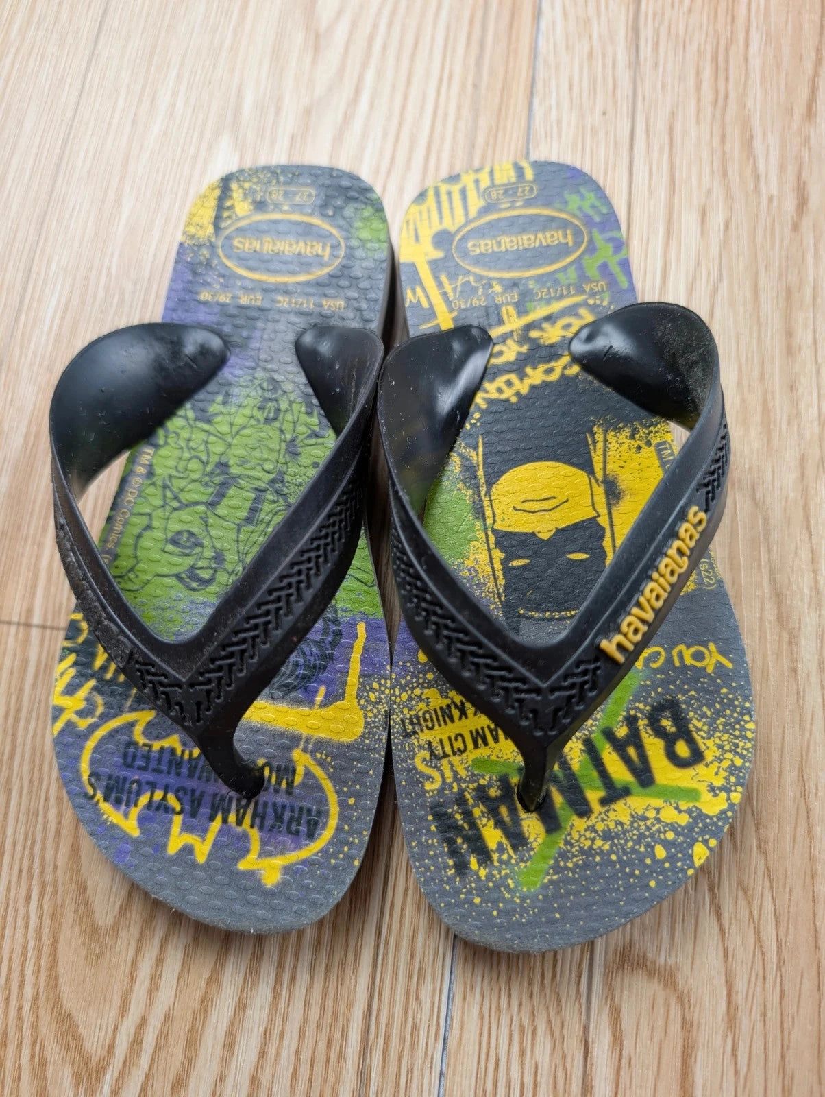 Tongs Havaianas Batman DC Comics noir et jaune enfant 29/30