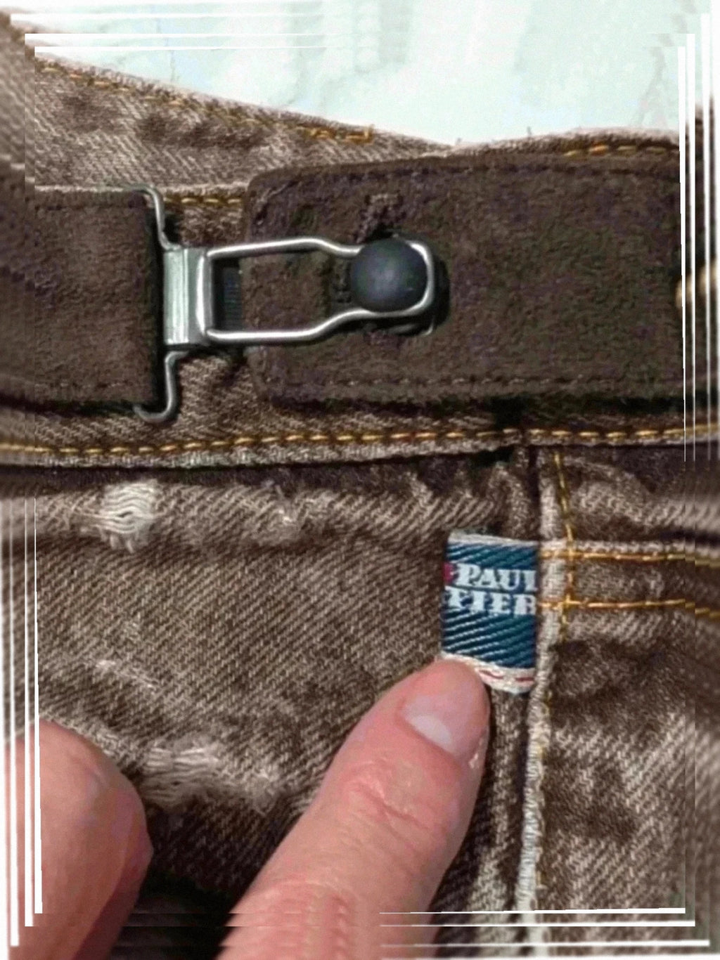 Pantacourt Jean Paul Gaultier vintage gris délavé S