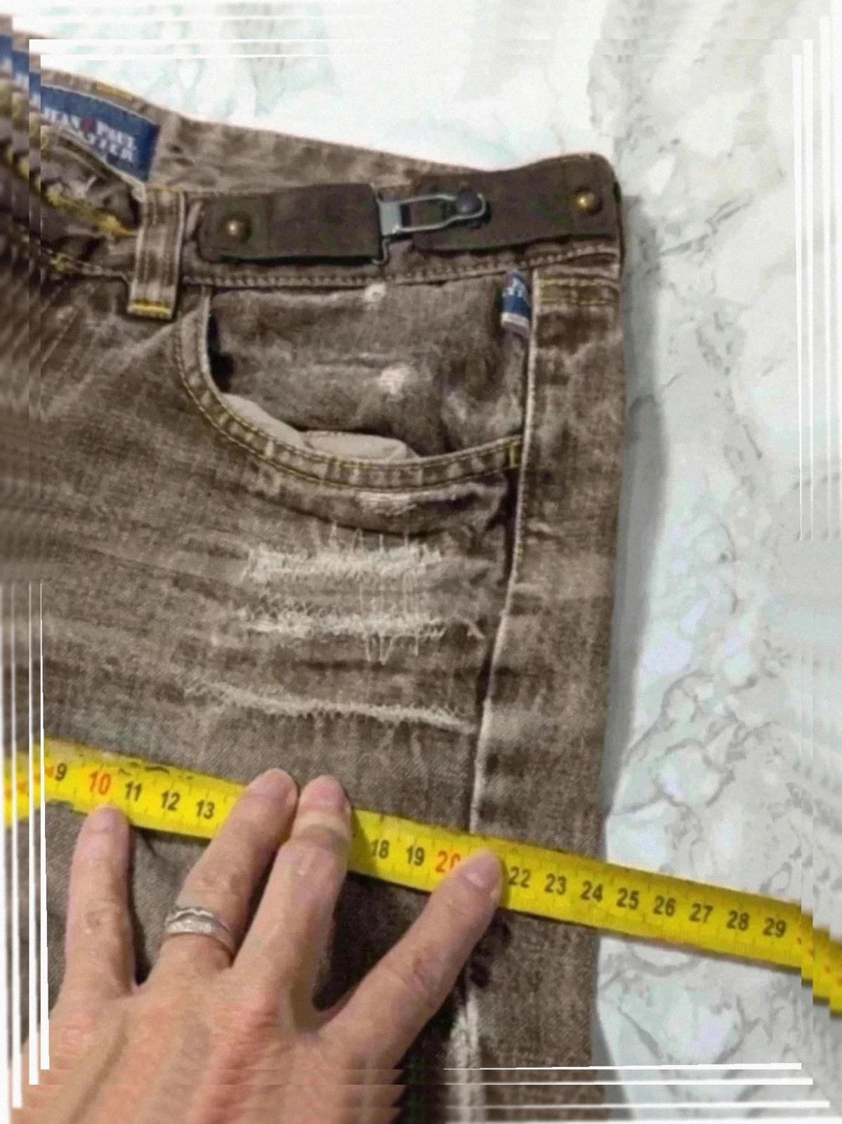 Pantacourt Jean Paul Gaultier vintage gris délavé S