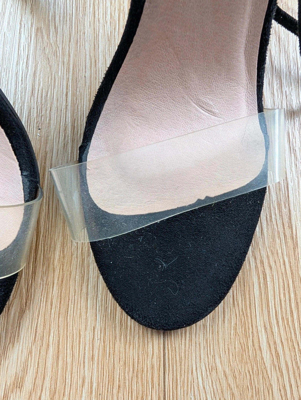 Sandales à talons PrettyLittleThing noires transparentes lacets 37